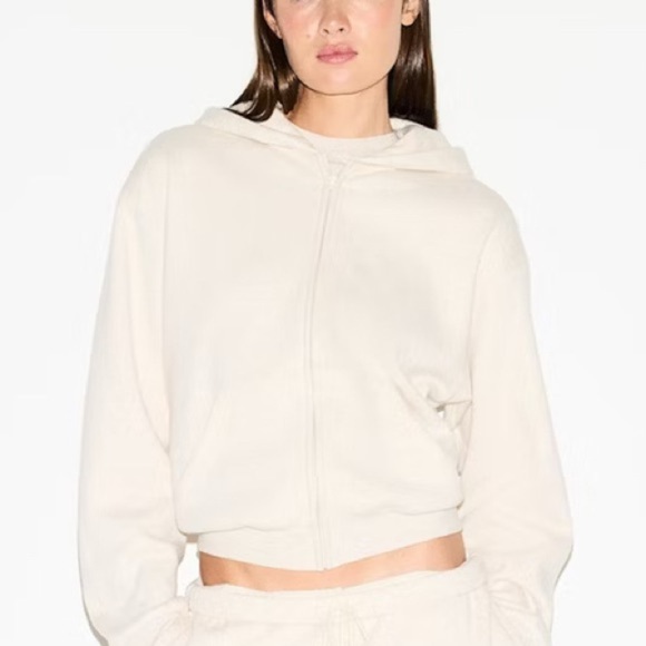 SKIMS Sweaters - SKIMS Oatmeal HeatherZip-Up Hoodie- XL